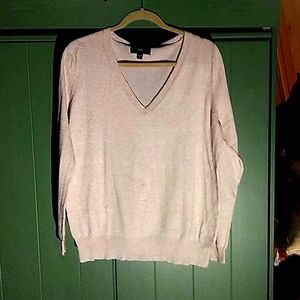 Beautiful oatmeal colored v neck sweater.